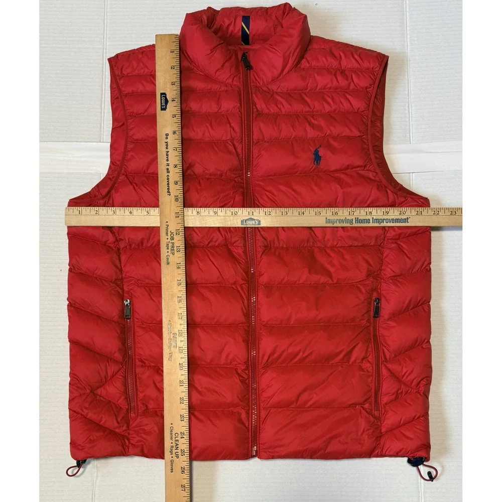 POLO RALPH LAUREN - Men's Puffer Vest - Red Quilted Full Zip - Size Medium